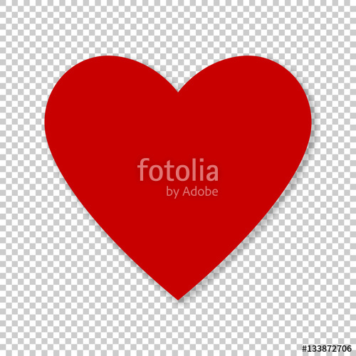500x500 Valentine Red Heart On Transparent Background. Simple Heart Icon