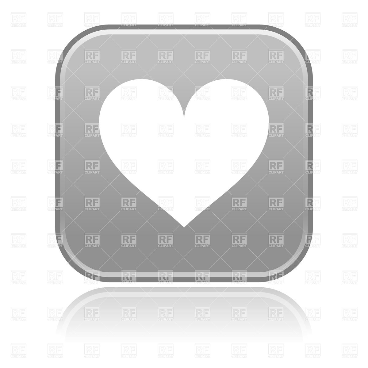 1200x1200 Grey Button With Simple Heart Icon Vector Image Vector Artwork