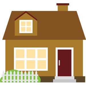300x300 Orange Old House Simple Drawing House Vector City Illustration