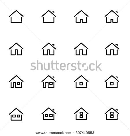 450x470 Set 1 Of Line Icons Representing House Vector Illustration. House