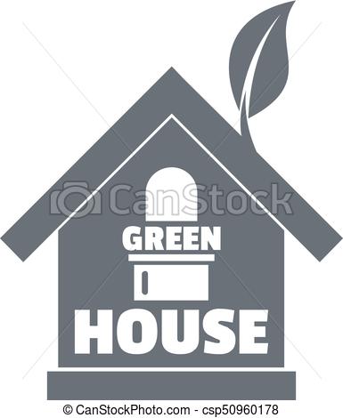 385x470 Green House Logo, Simple Gray Style. Green House Logo. Simple