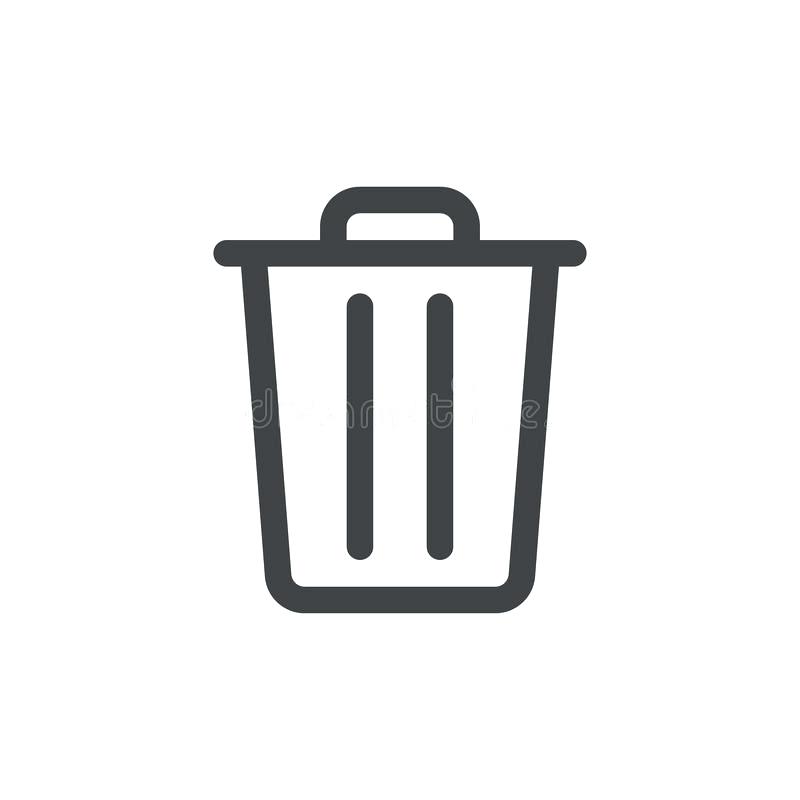 800x800 Simple Trash Can Download Trash Bin Line Simple Icon Stock Vector