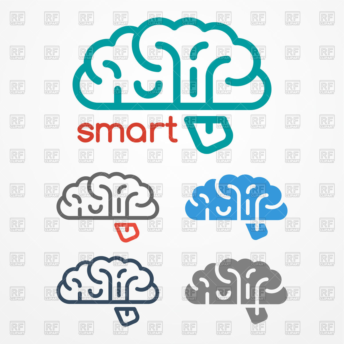 1200x1200 Simple Human Brain Logo Set Vector Image Vector Artwork Of Icons