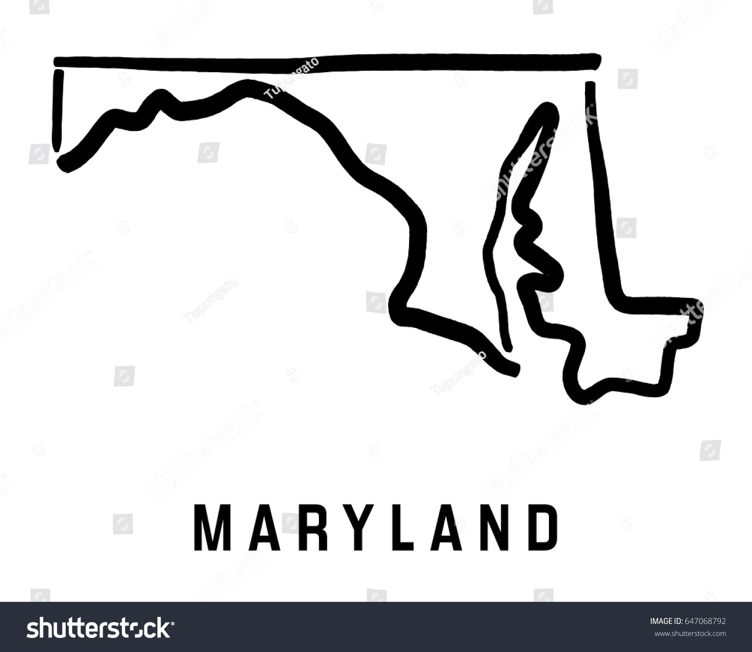 1500x1300 Maryland Simple Logo State Map Outline Stock Vector Hd Royalty