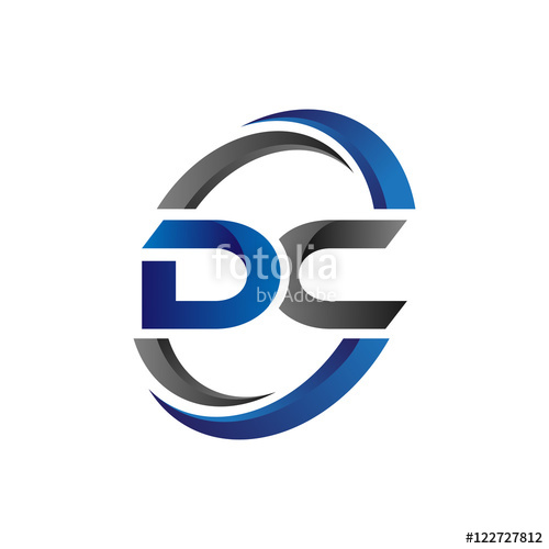 500x500 Simple Modern Initial Logo Vector Circle Swoosh Dc Stock Image