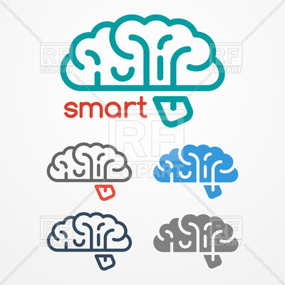 400x400 Simple Human Brain Logo Set Vector Image Vector Artwork Of Icons