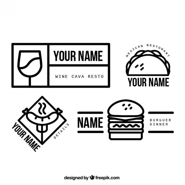 626x626 Simple Lineal Restaurant Logos Vector Premium Download
