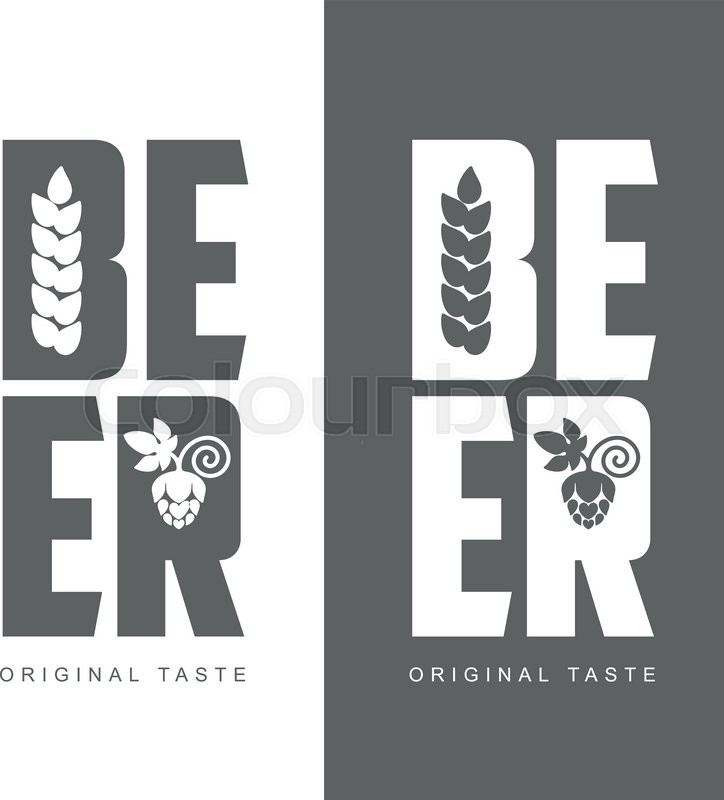724x800 Simple Logo With The Words Beer, Vector Illustration, Isolated On