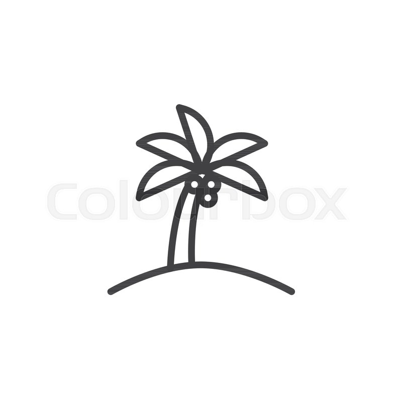 800x800 Palm Tree Outline Icon. Linear Style Sign For Mobile Concept And