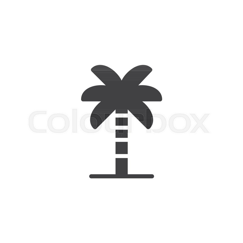 800x800 Palm Tree Vector Icon. Filled Flat Sign For Mobile Concept And Web