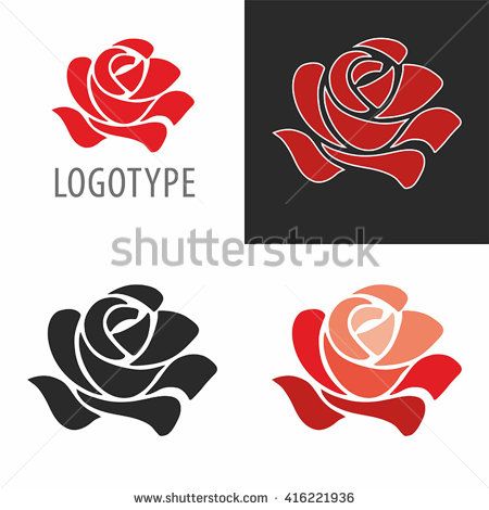 450x470 Logo Red Rose. Simple Vector. Kwiaciarnia Logos