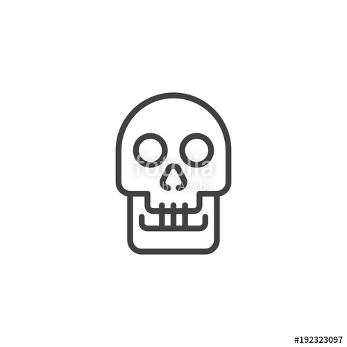 500x500 Human Skull Outline Icon. Linear Style Sign For Mobile Concept And
