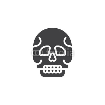 400x400 Human Skull Vector Icon. Filled Flat Sign For Mobile Concept And