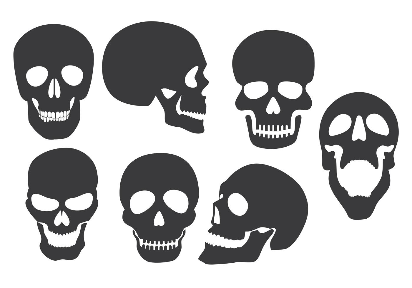 1400x980 Simple Silhouette Skull Vectors That You Can Use In Tons Of