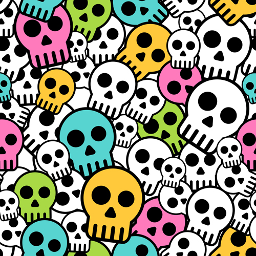 500x500 Simple Skull Vector Seamless Pattern Free Download
