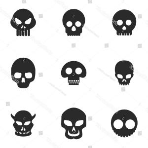300x300 Stock Illustration Simple Skull Silhouette Vector Collection
