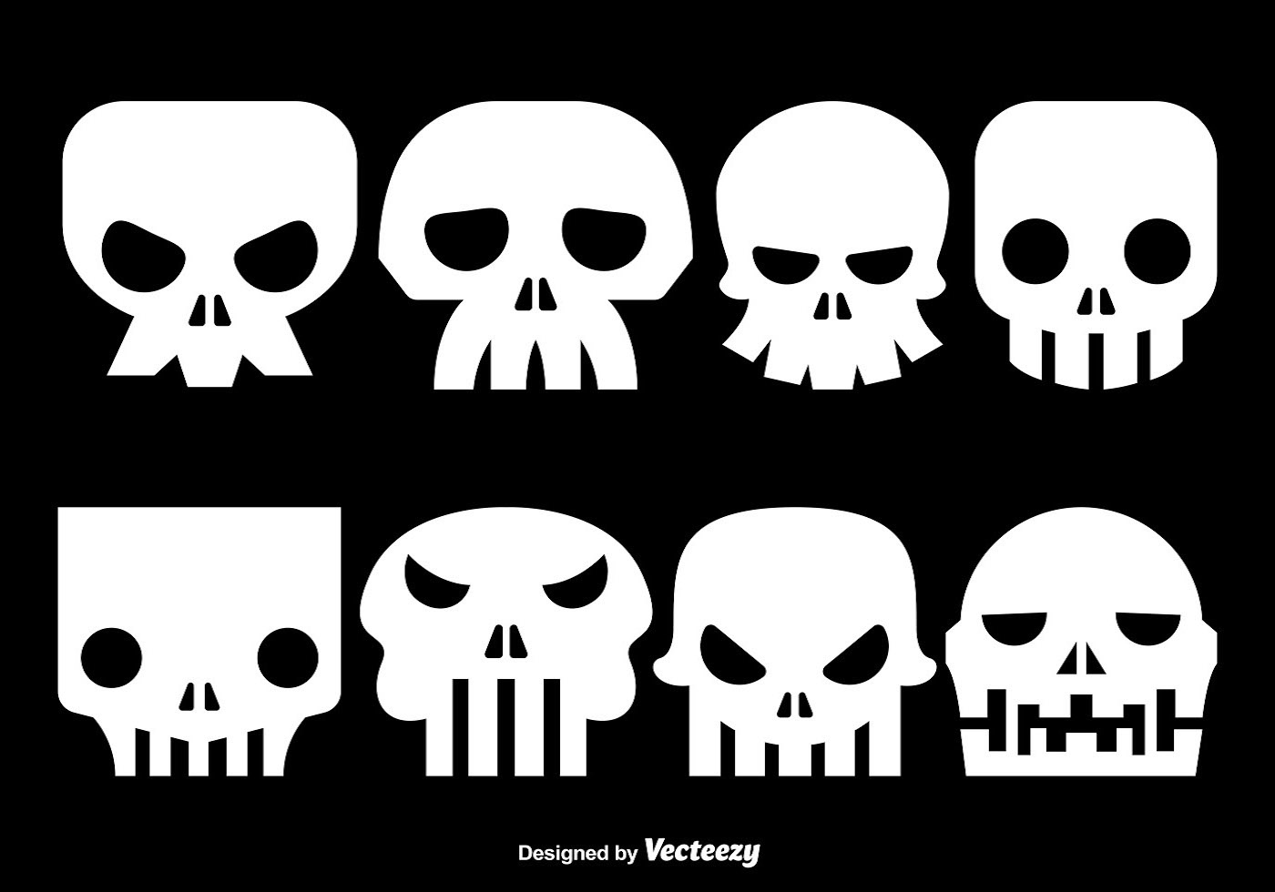 1400x980 White Skull Silhouettes