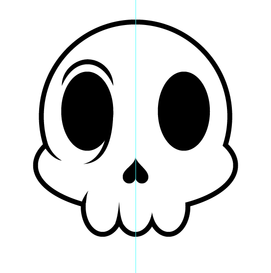 554x557 Create A Cartoon Skull Sticker In Illustrator