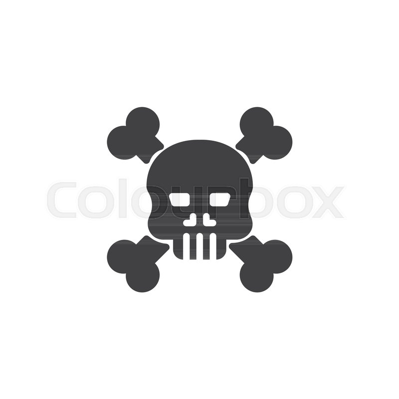 800x800 Crossbones Death Skull Vector Icon. Filled Flat Sign For Mobile