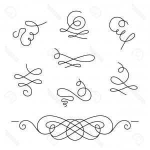 300x300 Set Vintage Calligraphic Borders Simple Swirl Shopatcloth