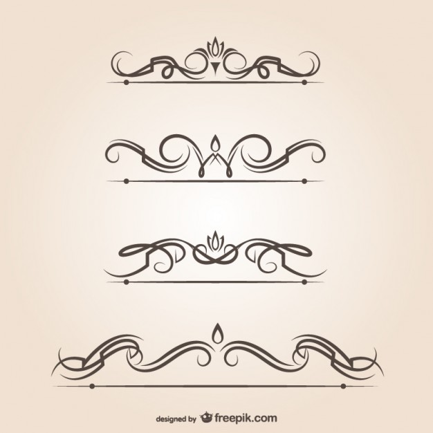 626x626 Swirl Vector Text Dividers Graphic Elements Vector Free Vector