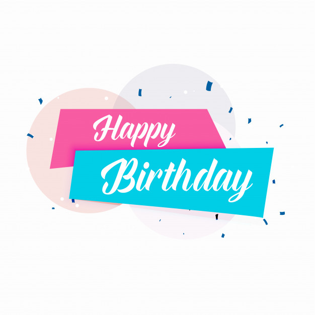 626x626 Happy Birthday Vector Simple Card Design Vector Free Download