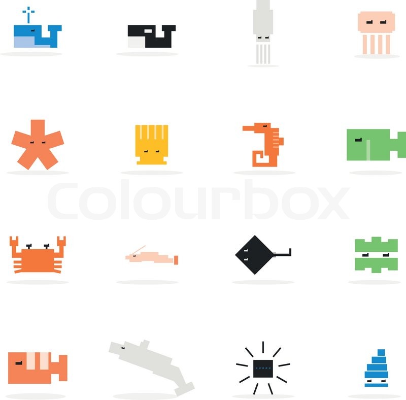800x788 Pixel Marine Animal Icon. Simple Vector Design. Stock Vector