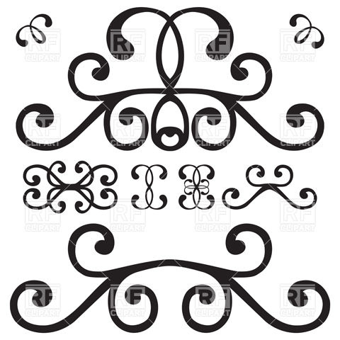 480x480 Simple Curly Vignette Vector Image Vector Artwork Of Design