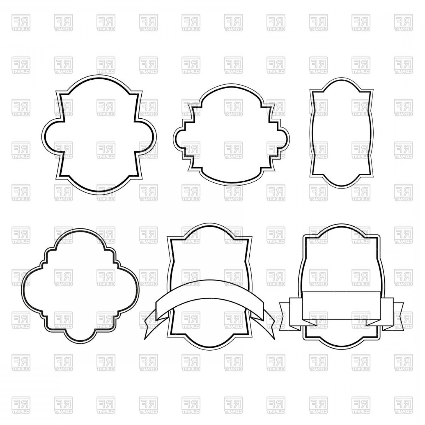 1440x1440 Set Of Simple Vintage Frames Vector Clipart Arenawp