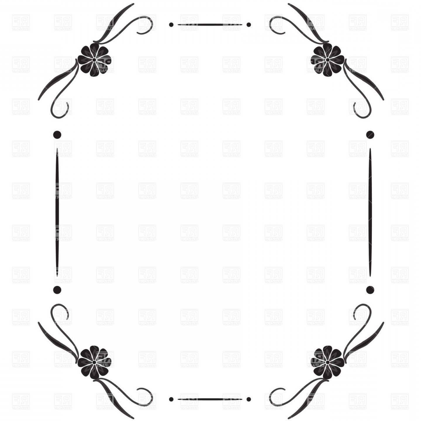 1440x1440 Simple Square Vintage Frame With Vignettes In Corner Vector