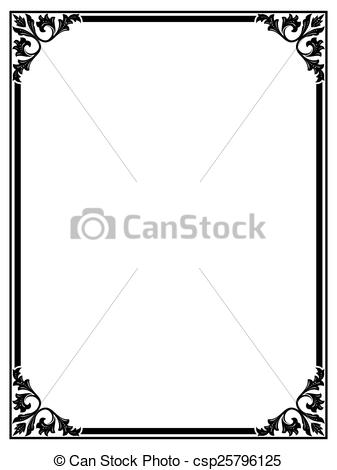 337x470 Simple Black Ornamental Decorative Frame. Vector Simple... Vector