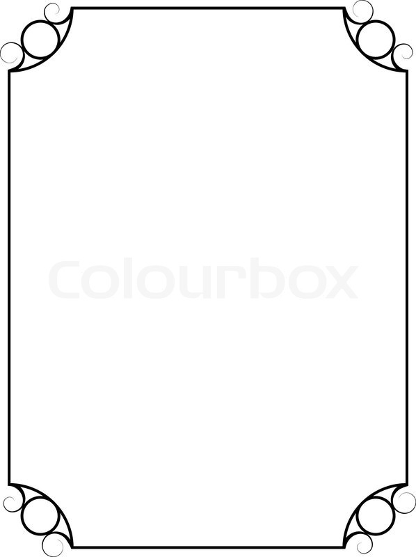 598x800 Simple Vintage Vector Frame Isolated On White Background. Stock