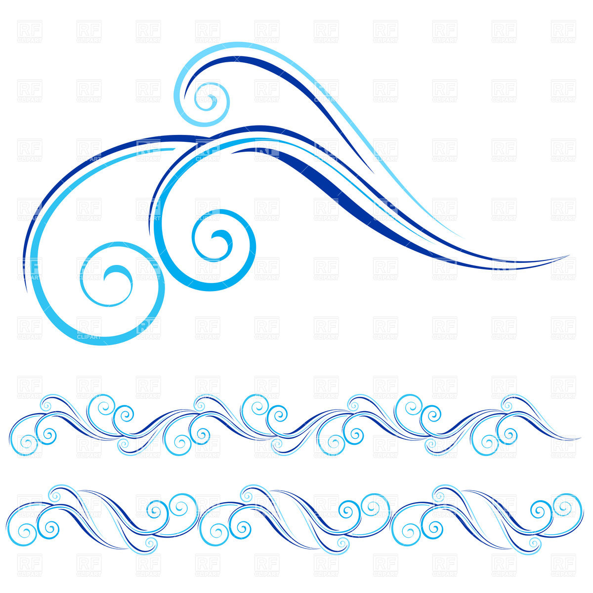 1200x1200 Abstract Curly Blue Wave Design Vector Image Vector Artwork Of