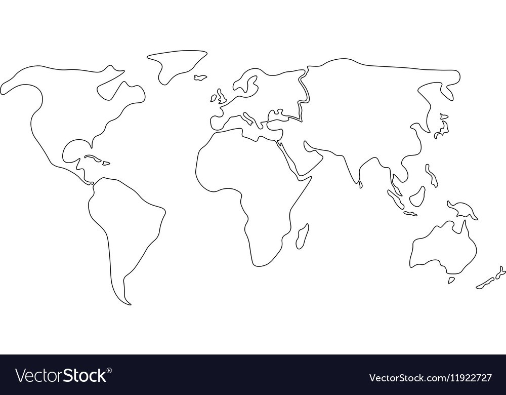 Mapa Del Mundo En Blanco Vector Simple Ilustracion Del Vector Images