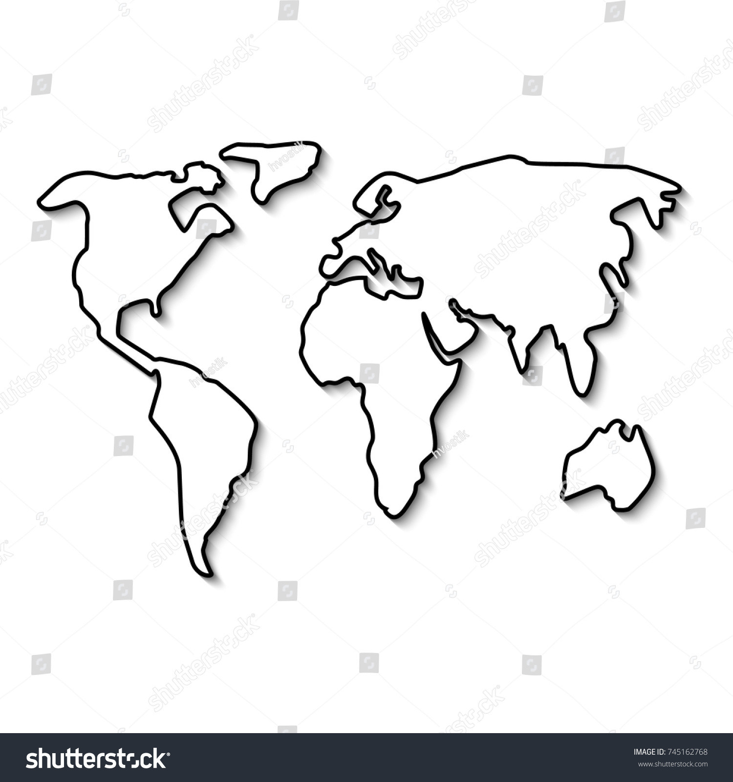 1500x1600 Simplified World Map Outline Best Of Stock Vector World Map Black