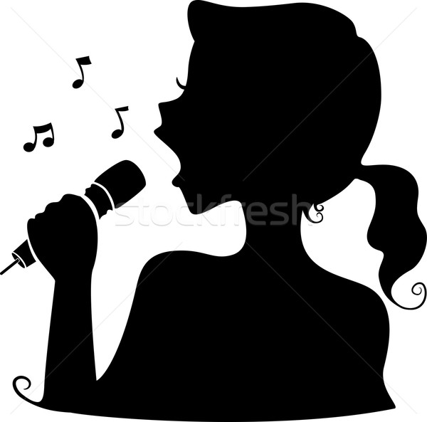 600x593 Singer Silhouette Vector Illustration Lenm ( 5067706) Stockfresh