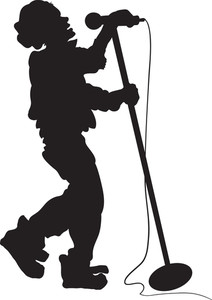 212x300 Vector Singer Silhouette Royalty Free Stock Image