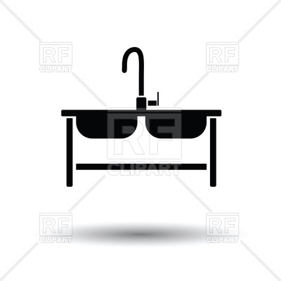 400x400 Double Sink Icon With Shadow Vector Image Vector Artwork Of