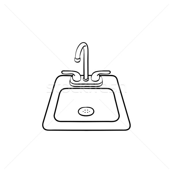 600x600 Toilet Sink Hand Drawn Sketch Icon. Vector Illustration Andrei