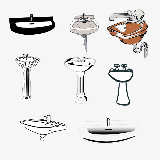 650x651 Washbasin Vector Material Collection, Sink, Vector, Material Png