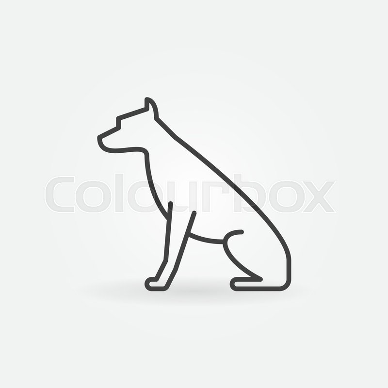 800x800 Sitting Dog Vector Icon Or Symbol In Thin Line Style Stock