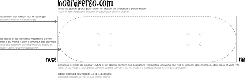 800x255 Skateboard Template 2