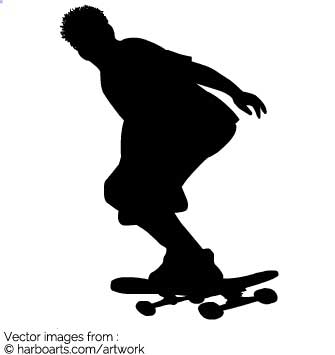 335x355 Download Riding Skateboard Silhouette