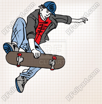 394x400 Skater Sketch Illustration