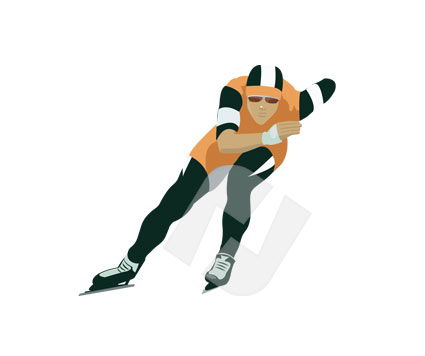425x356 Speed Skater Vector Clip Art 00155