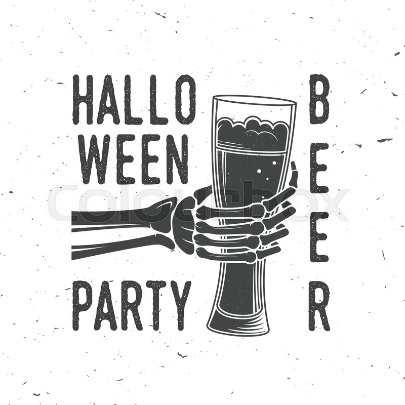 800x800 Halloween Beer Party. Vector Halloween Retro Badge. Overlay Or