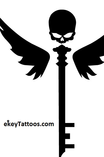 400x600 Collection Of New Black Ink Skeleton Key Tattoo Design