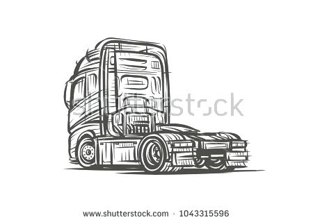 450x320 Truck Sketch Vector Of A Without Trailer Easy Screenshoot