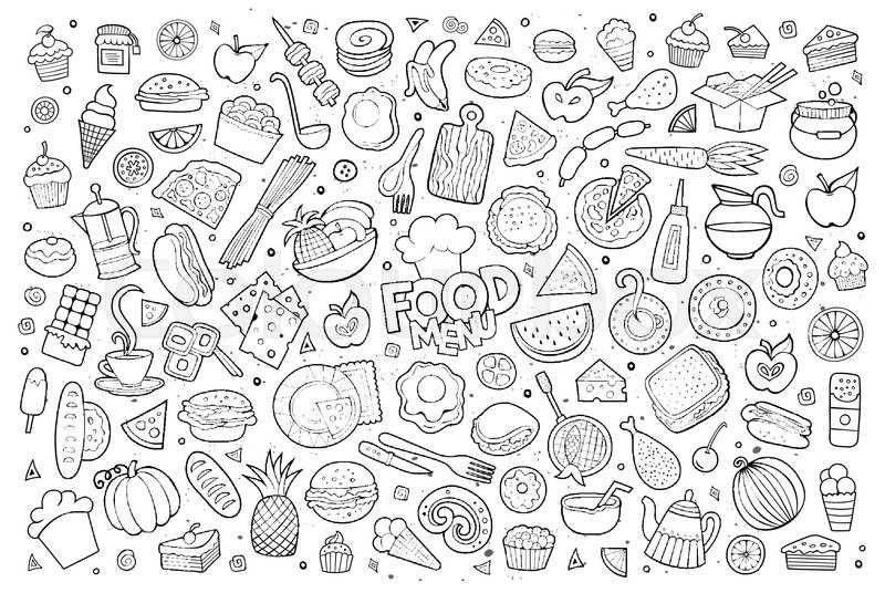 800x536 Foods Doodles Hand Drawn Sketchy Vector Symbols And Objects