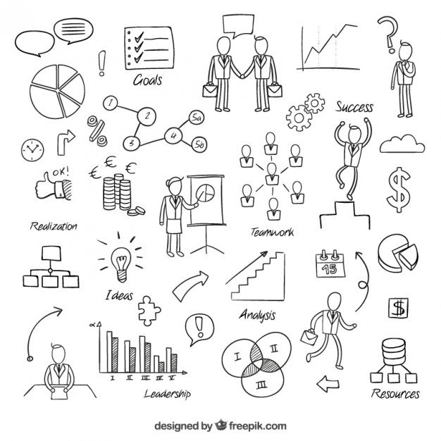 626x626 Sketchy Business Elements Vector Free Download